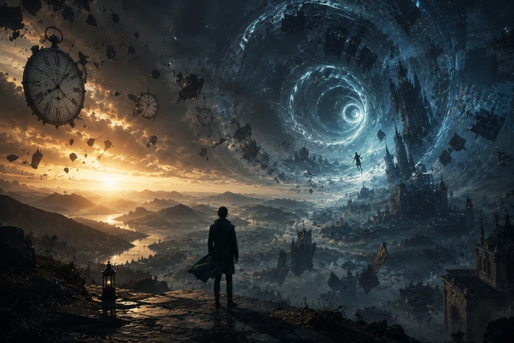 atmospheric philosophical fantasy and sci fi books about reality and time