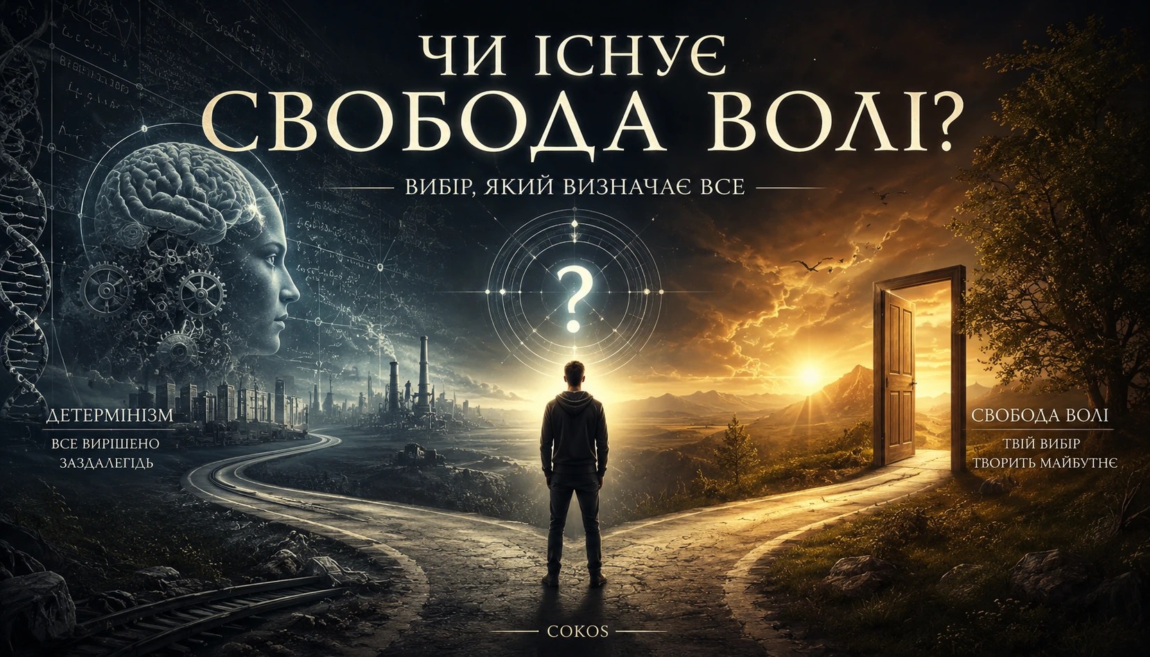 Чи існує свобода волі — інфографіка про детермінізм, свідомість і людський вибір