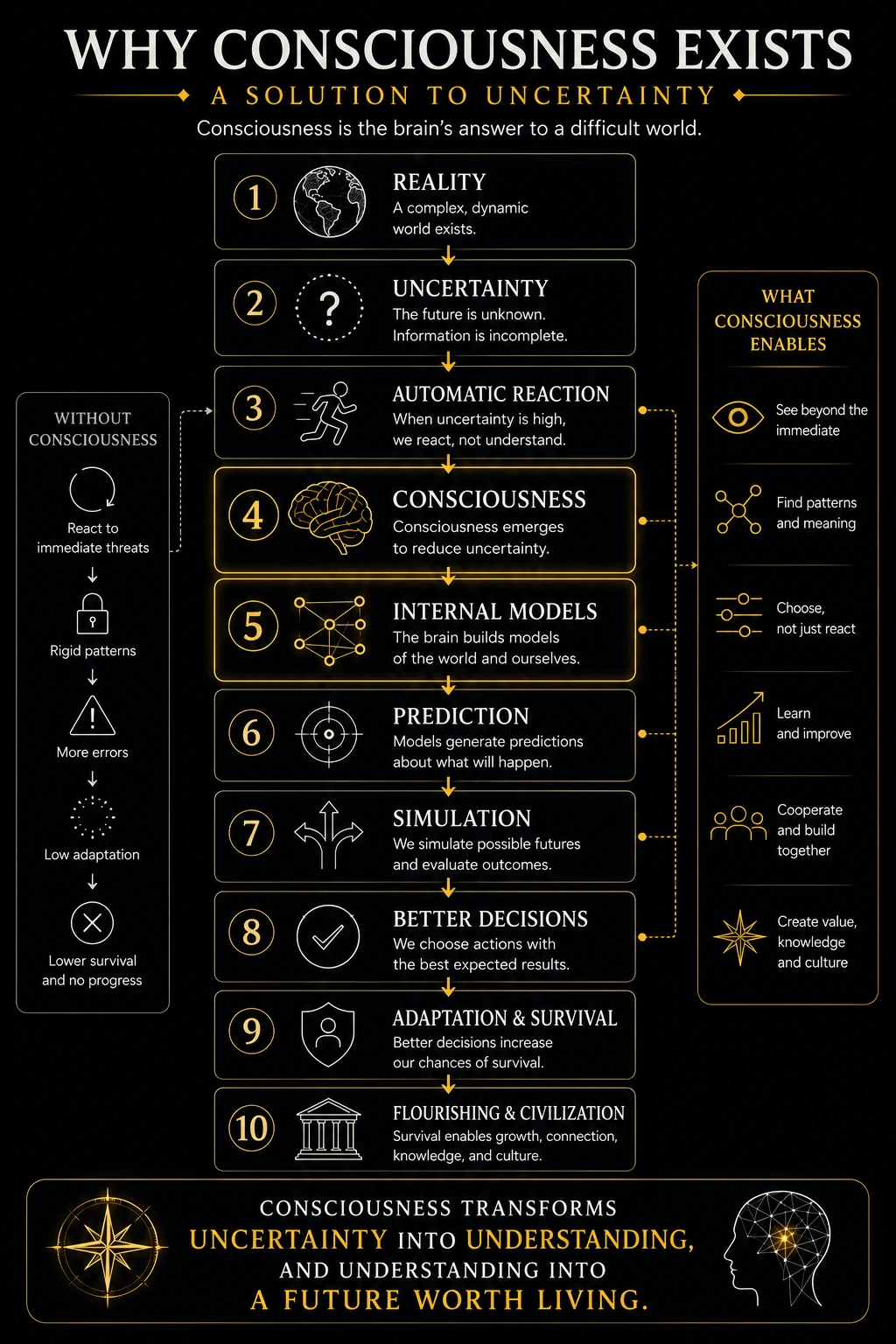 Consciousness as an interface between reality and models of reality