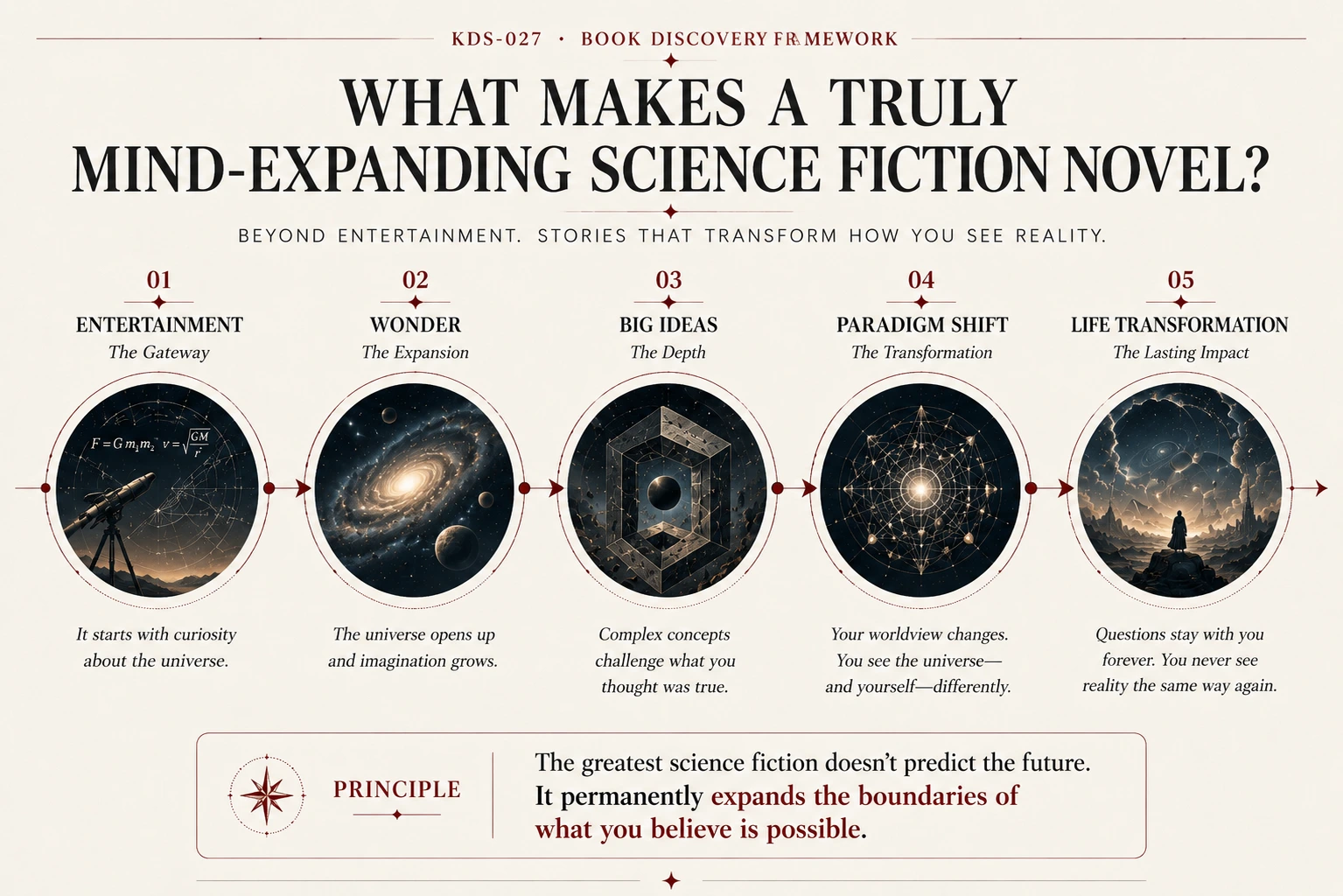 What makes a mind-expanding science fiction novel: entertainment, wonder, big ideas, paradigm shift, and transformation