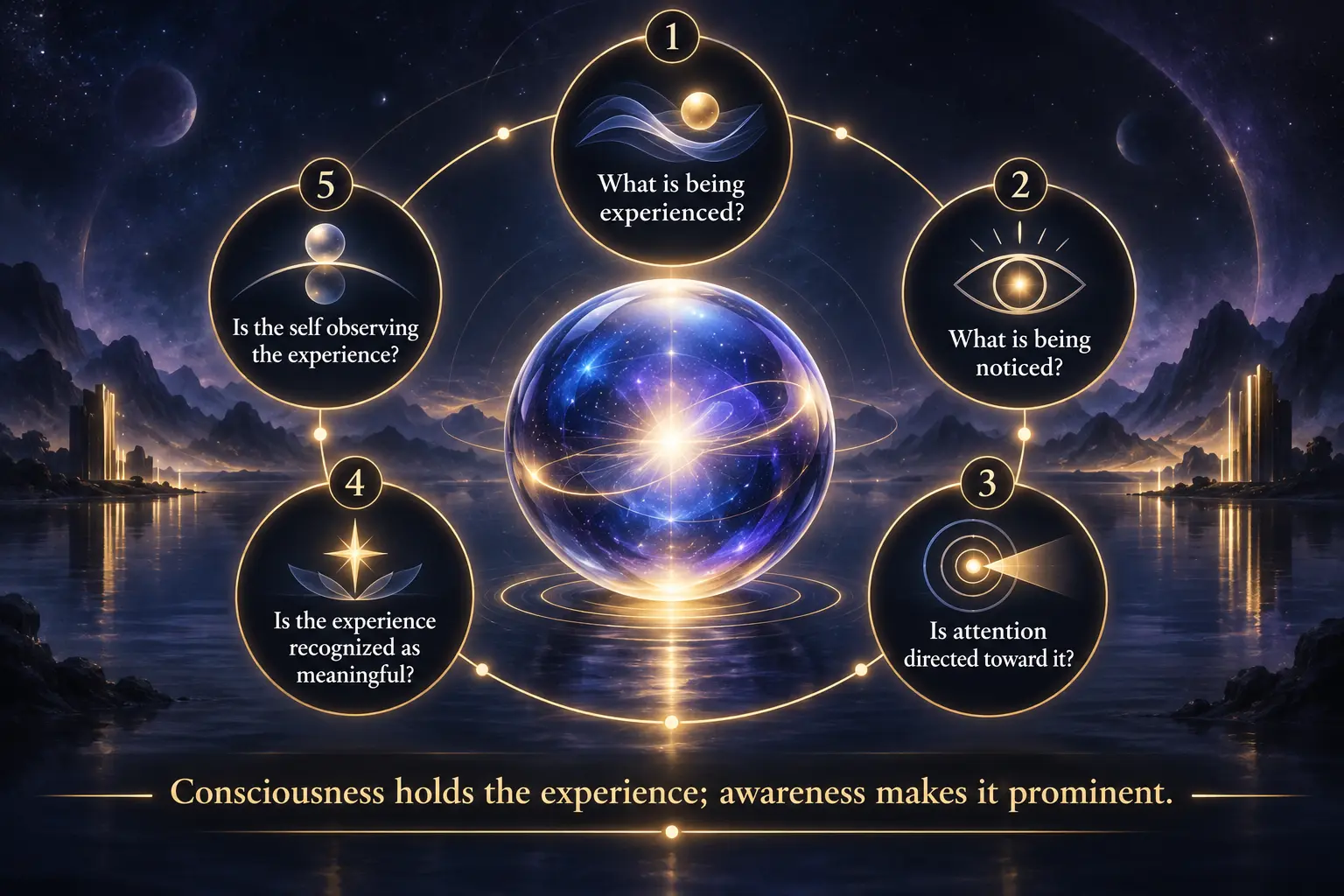 Five-question checklist for distinguishing consciousness from awareness