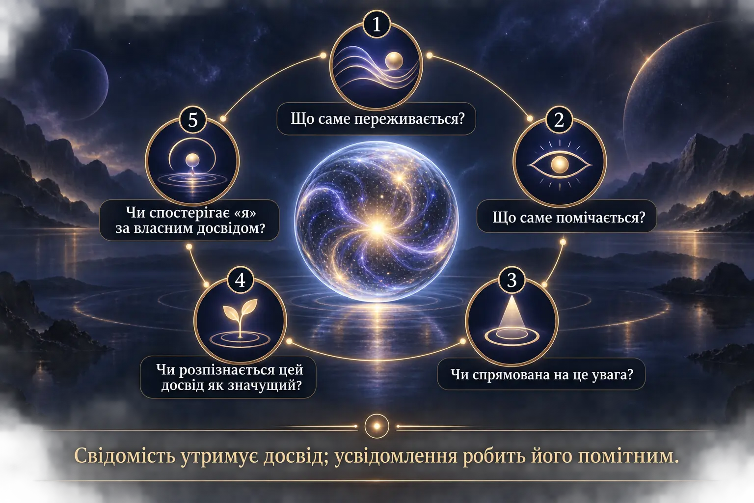 П’ять запитань для розрізнення свідомості та усвідомлення