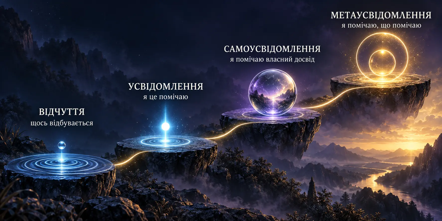 Чотири рівні самоусвідомлення — від відчуття до метаусвідомлення